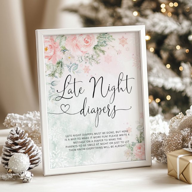 Poster Flocos de neve esmagados fraldas noturnas (Criador carregado)