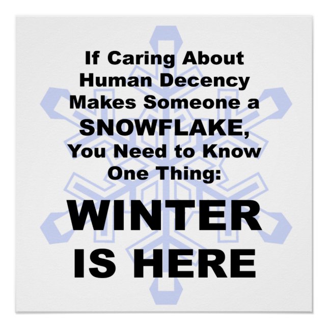 Pôster Flocos de neve liberais, Winter está aqui (Frente)