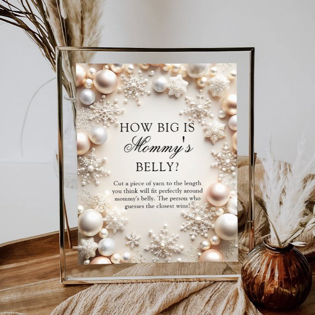 Poster Flocos de neve Winter How Big is Mamãe Belly (Criador carregado)