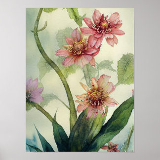 Poster Flor Aquarela Flores de Mola