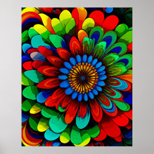 Poster Flor Arco-Íris Colorida 104