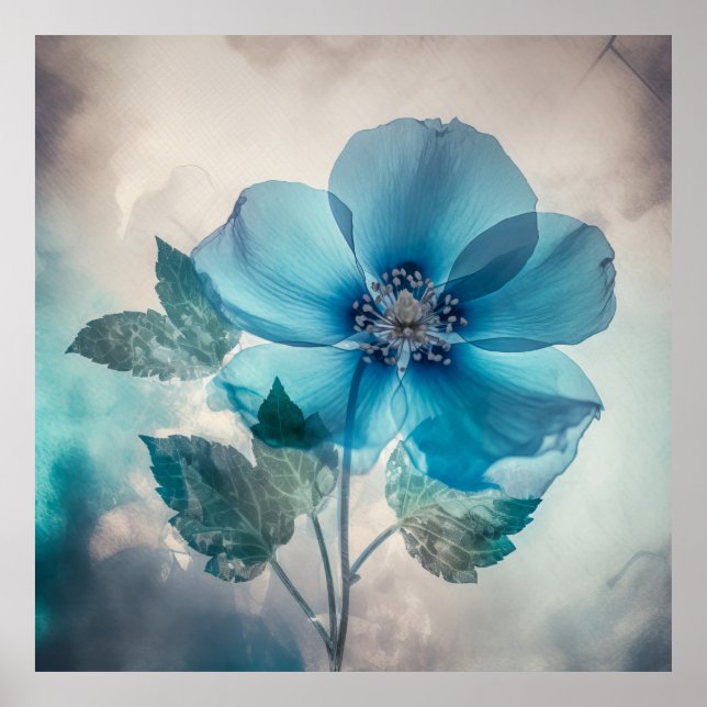 Poster Flor Azul Eetéreo (Frente)