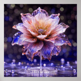 Poster Flor Brilhante Com Pétalas Vibrantes
