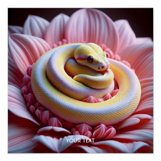 Pôster Flor Cobra Amarelo Fantasy (Frente)