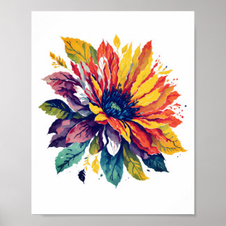 Poster Flor Colorida em Flor em um Dia de Verão 