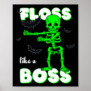 Poster Flor Como Um Chefe Esqueleto De Halloween Meninas