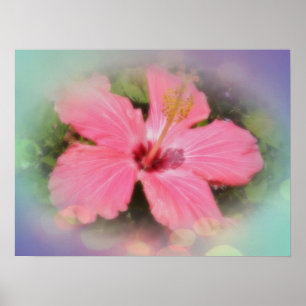 Poster Flor cor-de-rosa do hibiscus