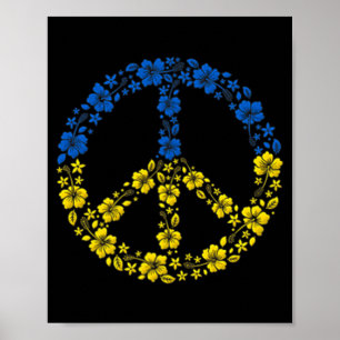 Poster Flor da Paz Ucrânia I Stand Com Bandeira Da Ucrâni