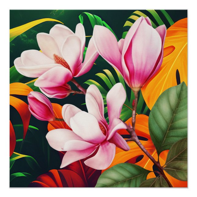 PÔSTER FLOR DA PLANTA NATURAL ELEGANTE (Frente)