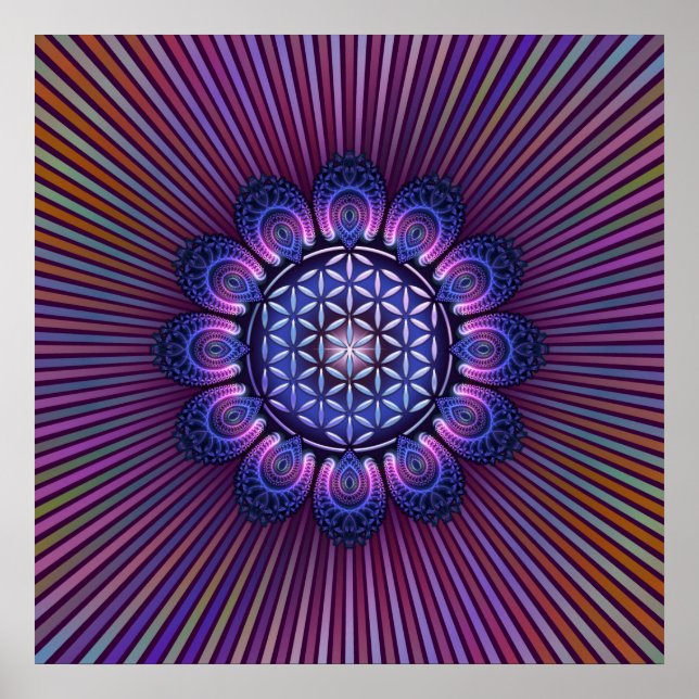 Pôster FLOR DA VIDA / Blume des Lebens - Mandala II (Frente)