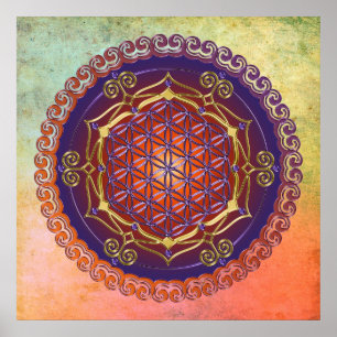 Poster FLOR DA VIDA / Blume des Lebens - Ornamento I