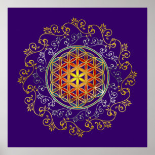 Poster FLOR DA VIDA / Blume des Lebens - Ornamento IV