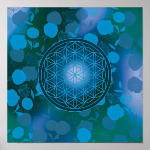 Poster flor da vida, chakra,zen,geométrico sagrado,