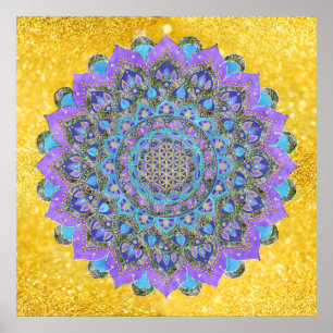 Poster Flor Da Vida - Estilo De Mandala Índia 2