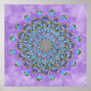 Poster Flor Da Vida - Estilo De Mandala Índia 2