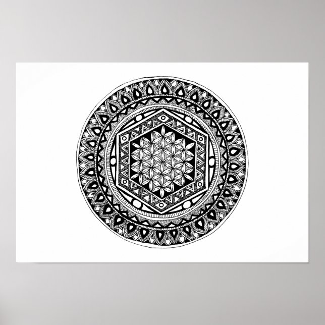 Pôster Flor da vida mandala (Frente)
