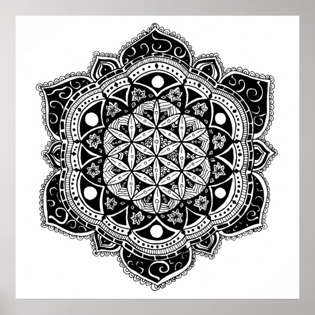 Poster Flor da vida Mandala (Frente)