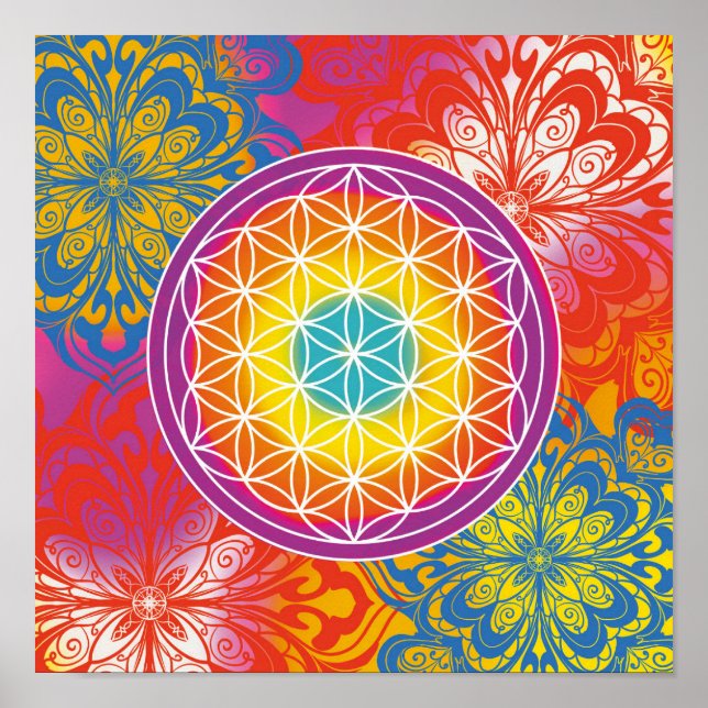 Poster Flor da vida mandala zen (Frente)