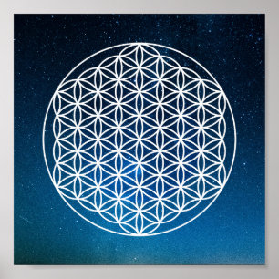 Poster Flor da Vida -padrão geométrico sagrado -