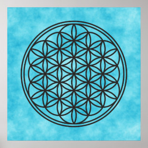 Poster FLOR DA VIDA - Símbolo da Geometria Sagrada contor