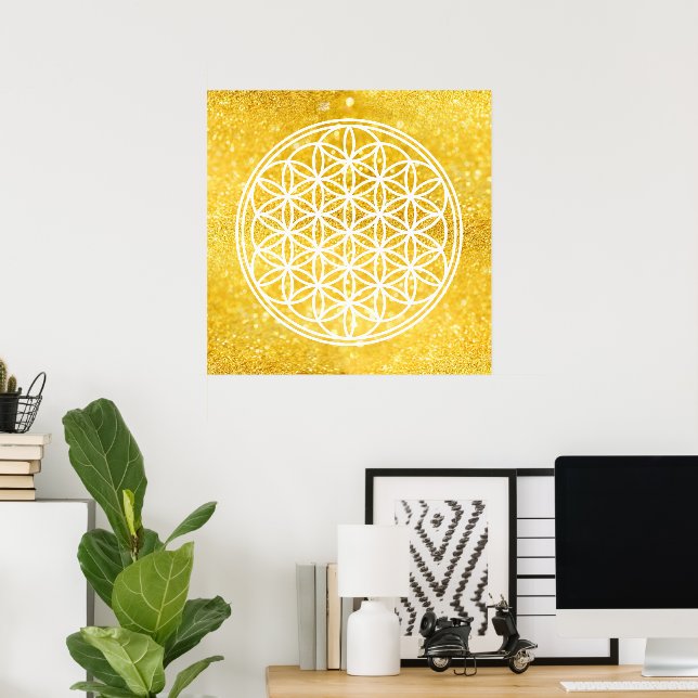 Poster FLOR DA VIDA - Símbolo de Geometria Sagrado 2 (Escritório em casa)