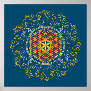 Poster Flor Da Vida - Vintage Ornament Mandala 1