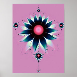 Poster Flor Dahlia Azul