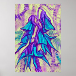 Poster Flor de Ave Australiana, Turquesa Tropical Floral
