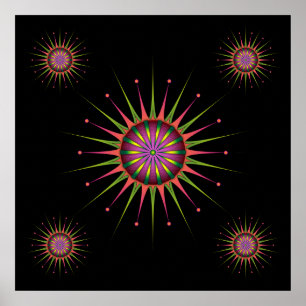 Poster Flor de Blacklight