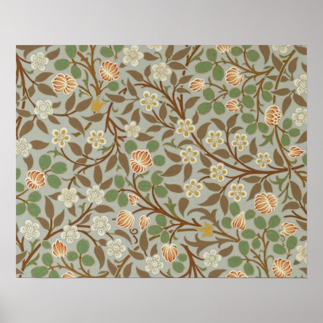 Pôster Flor de Botânica Trevo de William Morris (Frente)