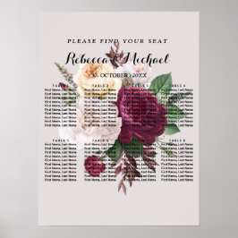 Poster Flor de burgundy chic elegante