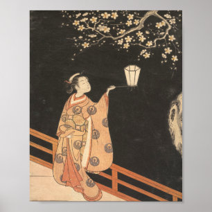 Poster Flor De Cereja De Suzuki Harunobu