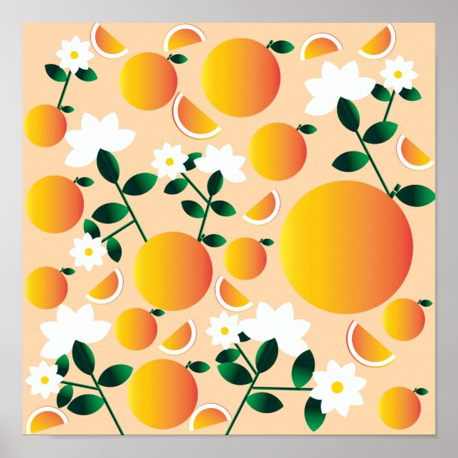 Poster Flor de citrinos de laranja (Frente)