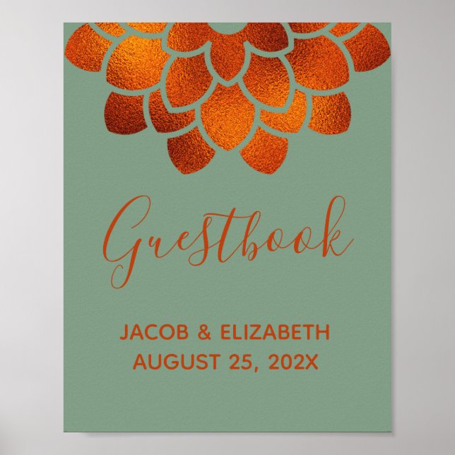 Poster Flor de Cobre Dramática no Livro de Visitas de Cas (Frente)