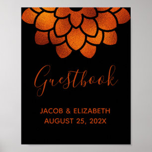 Poster Flor de Cobre Dramática no Sinal de Casamento Negr