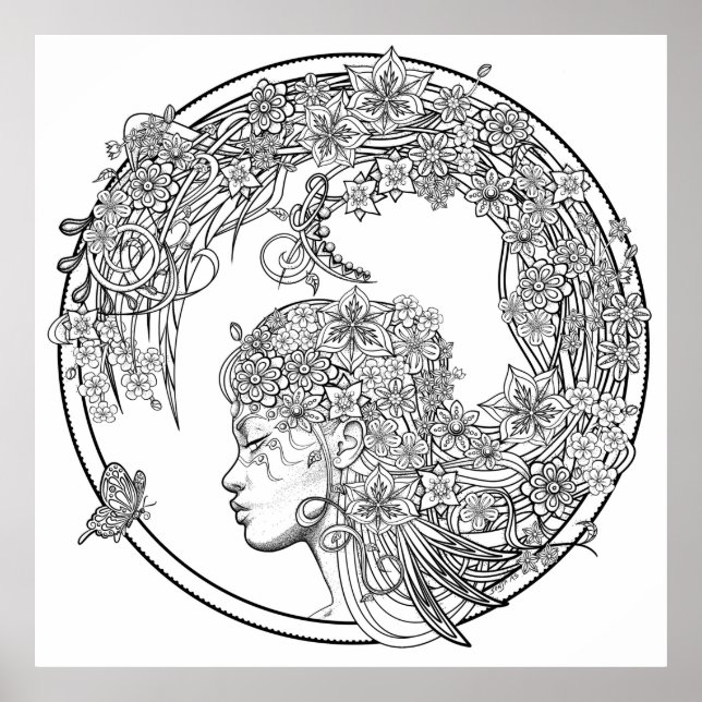 Pôster Flor de cor: corante XLARGE DIY de Sonja A.S. (Frente)