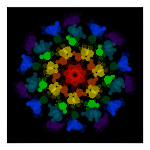 Pôster Flor de cores arco-íris