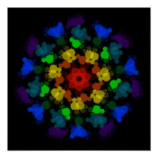 Pôster Flor de cores arco-íris