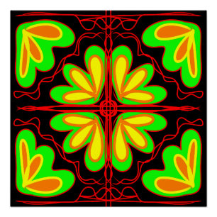Pôster Flor de energia poderosa abstrata