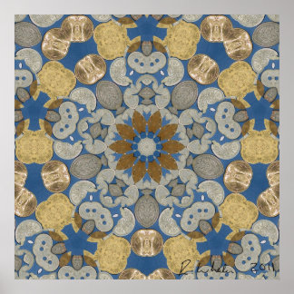 Pôster Flor de estrela de moedas do mundo