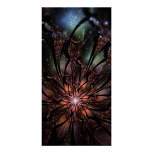 Pôster Flor de fantasia fractal macia e tenra