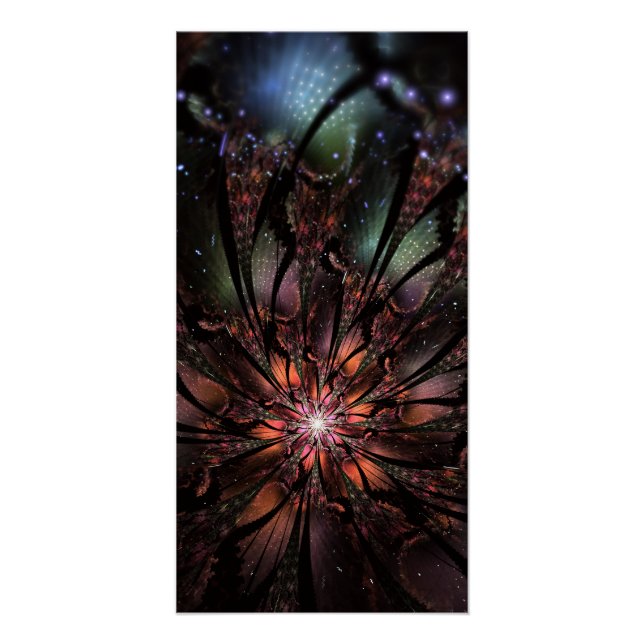 Pôster Flor de fantasia fractal macia e tenra (Frente)