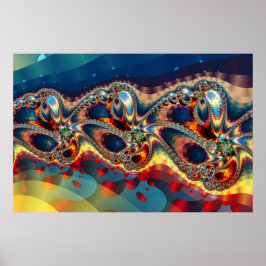 Poster Flor de Galáxia Fractal