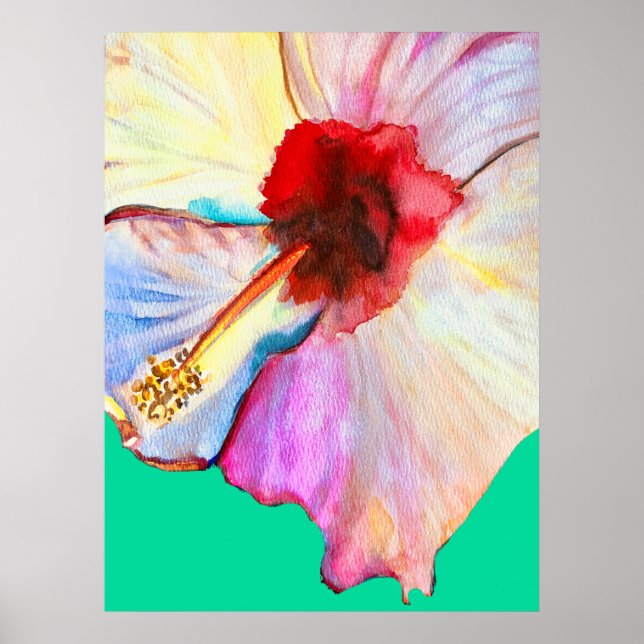 Poster Flor de hibisco de verão (Frente)