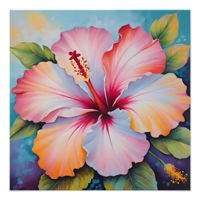 Pôster Flor de hibisco tropical (Frente)