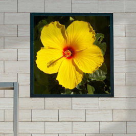 Poster Flor de Hibiscus Amarelo Pequeno