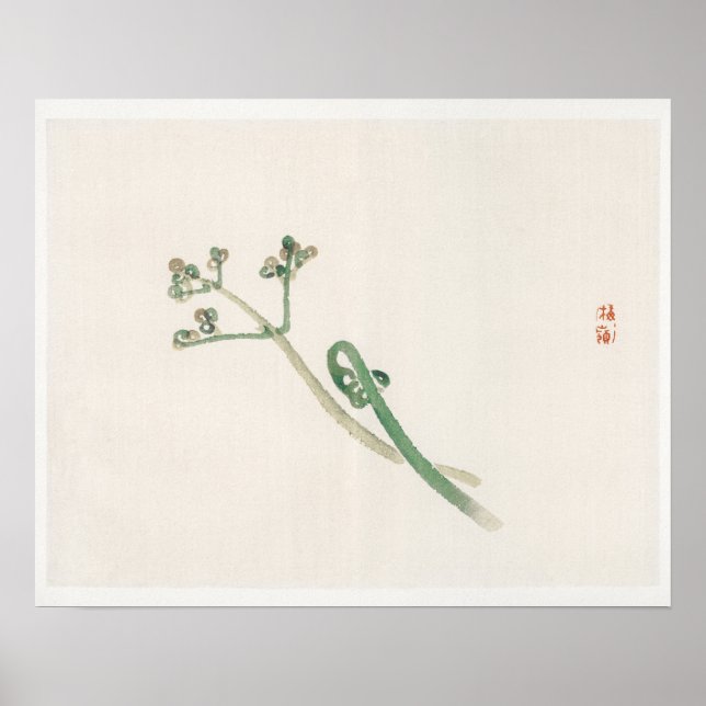 Poster Flor de Kōno Bairei (1844-1895) (Frente)