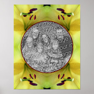 Poster Flor de Lírio Amarela de Perto Crie Sua Própria Fo