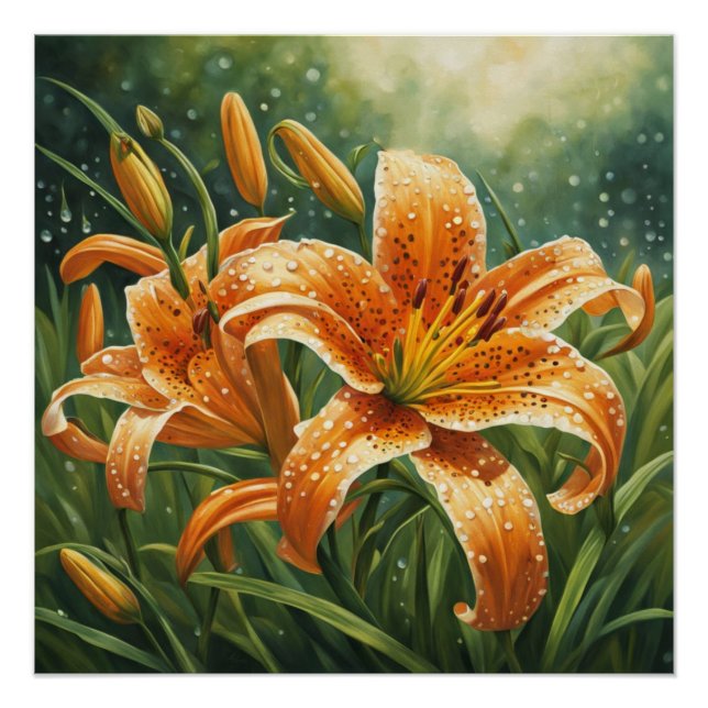 Pôster Flor de Lírio Tigre (Frente)