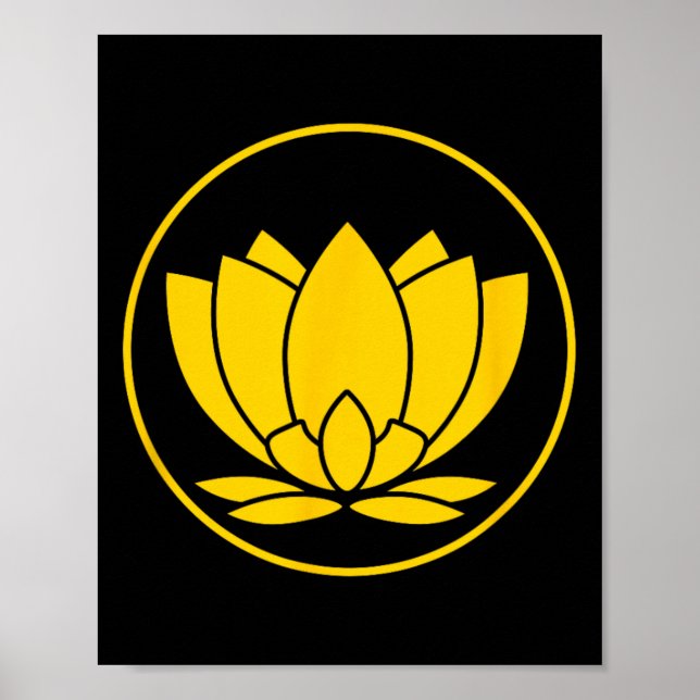 Poster Flor de Lótus Amarela Espírito Yoga (Frente)
